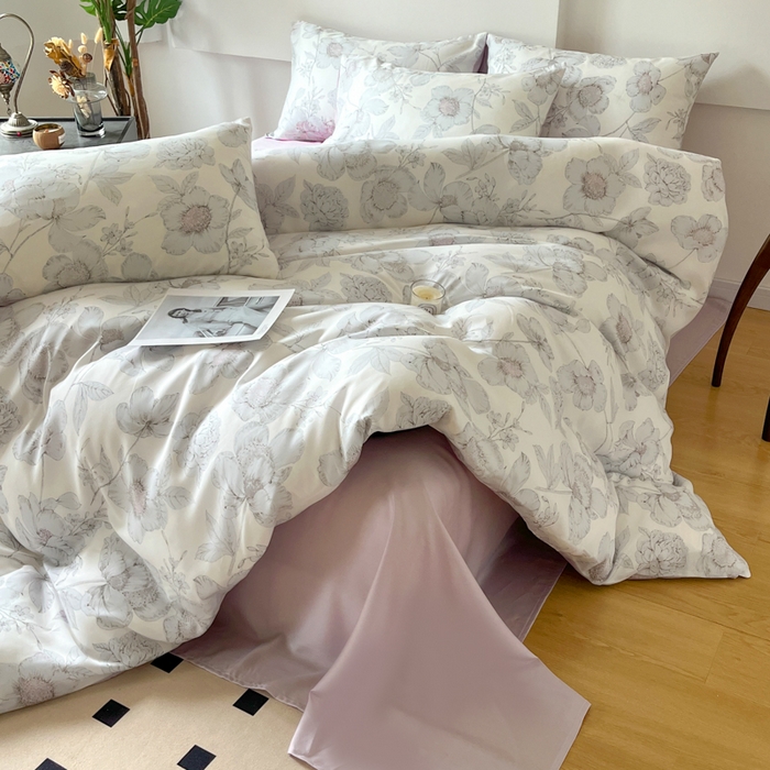 91家纺网 家纺一手货源 找家纺 千朵 2024新款莱赛尔天丝四件套 幽兰香