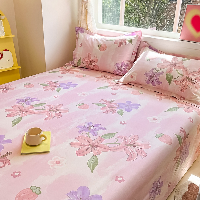 91家纺网 家纺一手货源 找家纺 绵庭家纺 2024新款AB版12868全棉印花单床单 兰若幽香