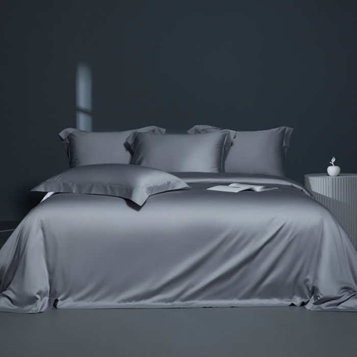 91家纺网 家纺一手货源 找家纺 缔缦 2024新款60天丝棉四件套-花漾 时尚灰