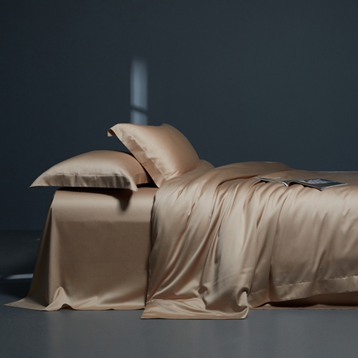 91家纺网 家纺一手货源 找家纺 缔缦 2024新款60天丝棉四件套-花漾 米咖色