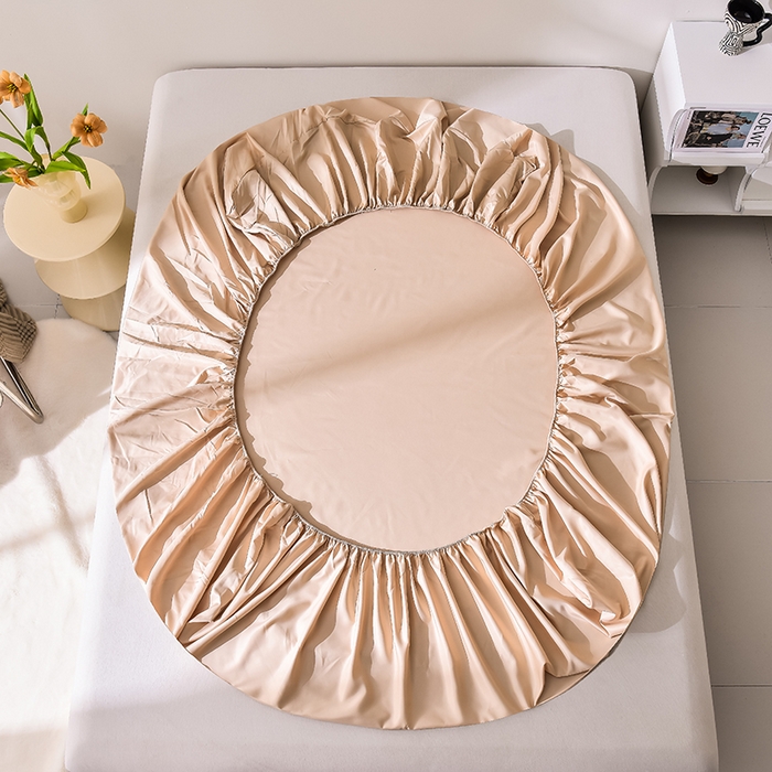 91家纺网 家纺一手货源 找家纺 简爱家纺 2025新款水洗真丝床笠单品床垫保护套床罩 奶茶咖