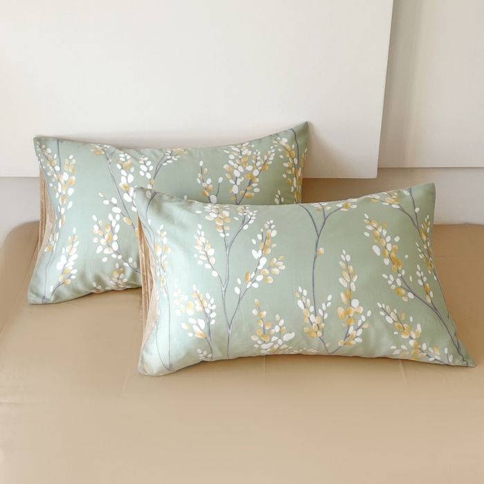 91家纺网 家纺一手货源 找家纺 千朵 2024新款莱赛尔天丝四件套 兰卡青