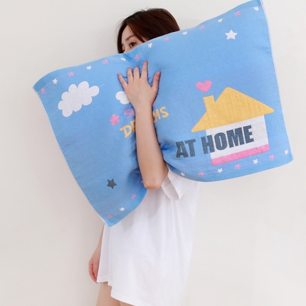 91家纺网 家纺一手货源 找家纺 （总）朴尔家纺 2024新款柔棉卡漫风系列三层纱布枕巾 52*78cm一对