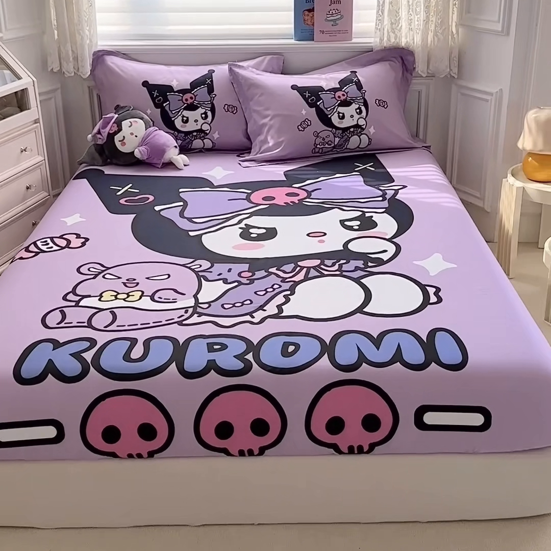 91家纺网 家纺一手货源 找家纺 蘭菲家纺 2024新款全棉大版三丽鸥卡通单床笠 小库日记