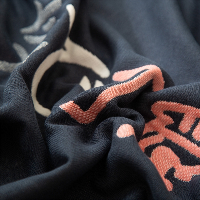 91家纺网 家纺一手货源 找家纺 朴尔家纺-毛巾被 2024新款卡通风格全棉四层纱布枕巾 可爱-藏青