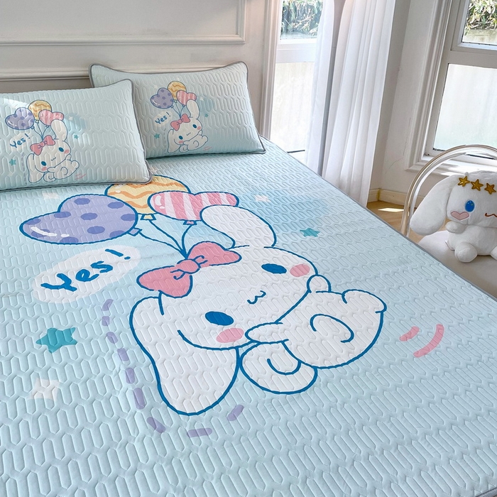 91家纺网 家纺一手货源 找家纺 蘭菲家纺 2024新款大版三丽鸥卡通凉席 小确辛