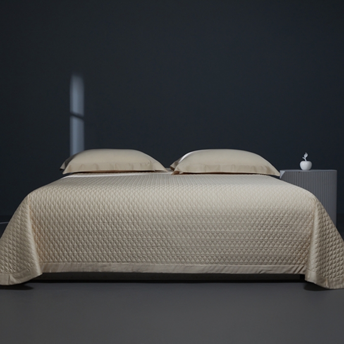 91家纺网 家纺一手货源 找家纺 缔缦 2024新款60天丝棉四件套-花漾 香槟