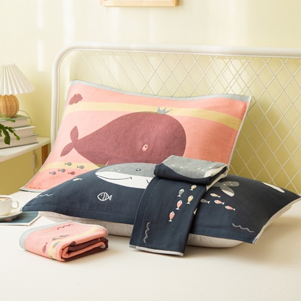 91家纺网 家纺一手货源 找家纺 （总）朴尔家纺-毛巾被 2024新款卡通风格全棉四层纱布枕巾