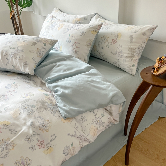 91家纺网 家纺一手货源 找家纺 千朵 2024新款莱赛尔天丝四件套 春日蜜糖