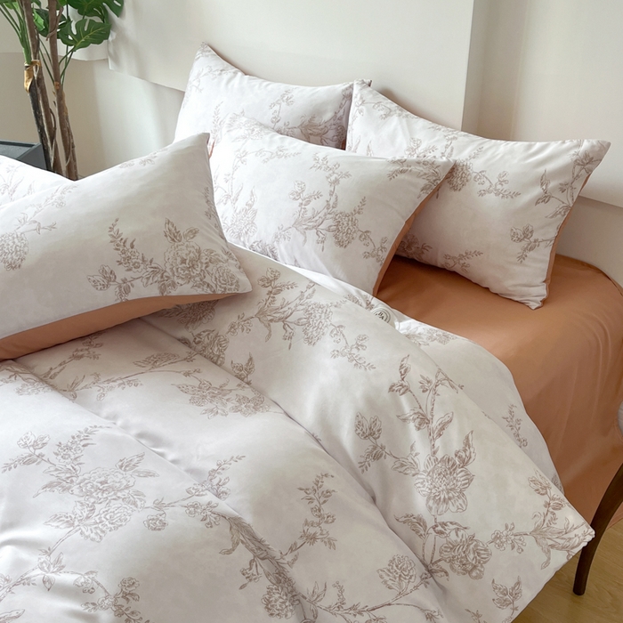 91家纺网 家纺一手货源 找家纺 千朵 2024新款莱赛尔天丝四件套 美人蕉粉