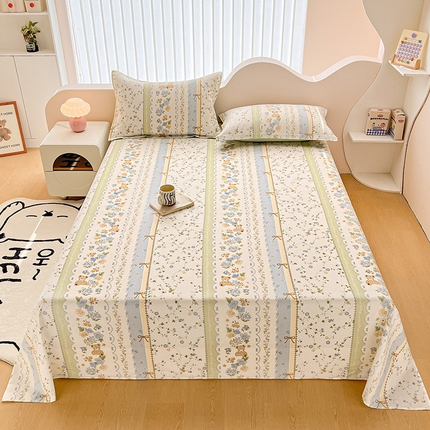 91家纺网 家纺一手货源 找家纺 绵庭家纺 2024新款AB版12868全棉印花单床单 诺溪