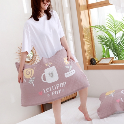 91家纺网 家纺一手货源 找家纺 （总）朴尔家纺 2024新款柔棉卡漫风系列三层纱布枕巾 52*78cm一对