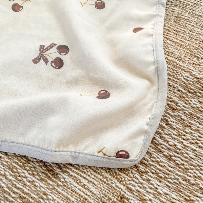 91家纺网 家纺一手货源 找家纺 潮邦 2025新款全棉双层纱多功能盖毯 车厘子