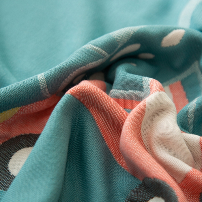 91家纺网 家纺一手货源 找家纺 朴尔家纺-毛巾被 2024新款卡通风格全棉四层纱布枕巾 恐龙-绿