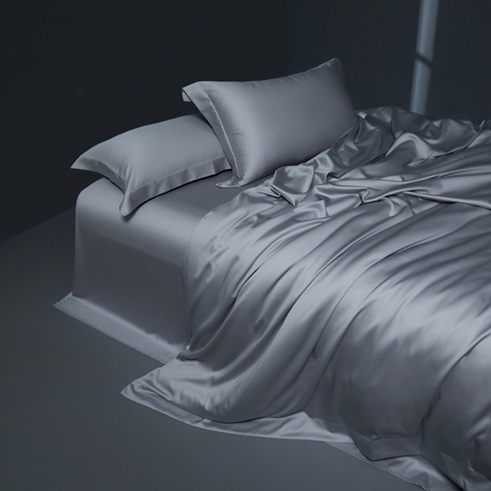 91家纺网 家纺一手货源 找家纺 缔缦 2024新款60天丝棉四件套-花漾 时尚灰