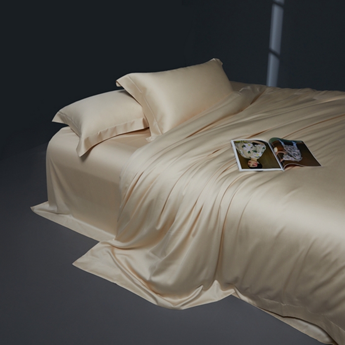 91家纺网 家纺一手货源 找家纺 缔缦 2024新款60天丝棉四件套-花漾 香槟