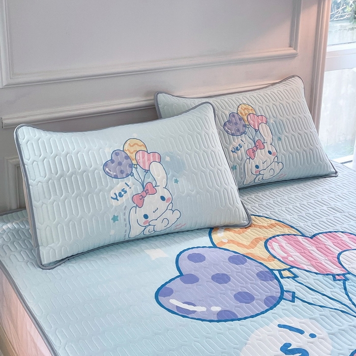 91家纺网 家纺一手货源 找家纺 蘭菲家纺 2024新款大版三丽鸥卡通凉席 小确辛