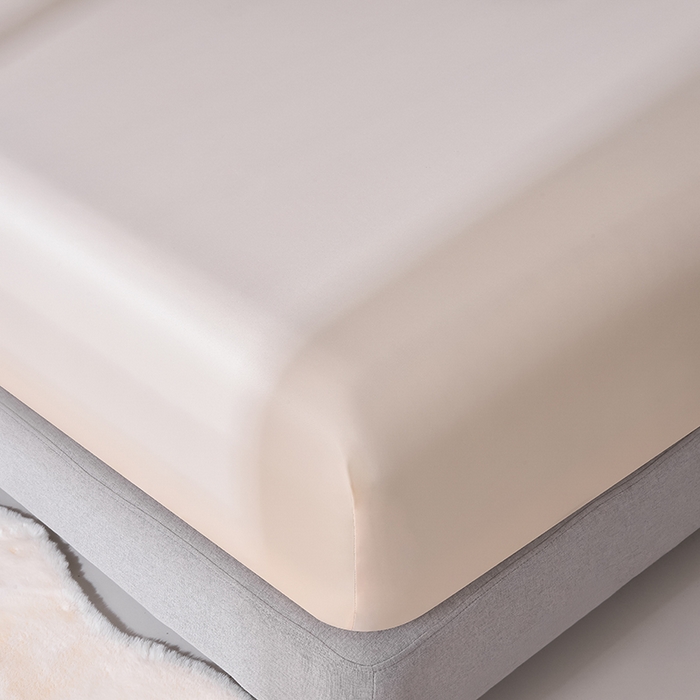 91家纺网 家纺一手货源 找家纺 简爱家纺 2025新款水洗真丝床笠单品床垫保护套床罩 暖杏色