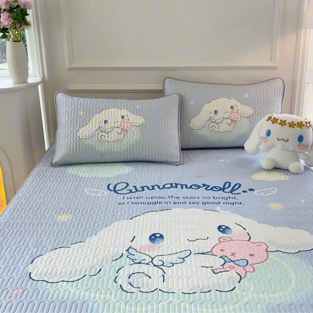 91家纺网 家纺一手货源 找家纺 蘭菲家纺 2024新款大版三丽鸥卡通凉席 棉花糖