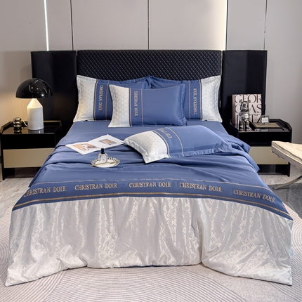 91家纺网 家纺一手货源 找家纺 （总）芯贝儿 2025新款水洗贡缎提花天丝夏被四件套-路易系列