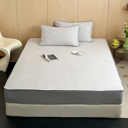 顾里家纺 新款冰豆豆立体提花软席床笠款 北极熊紫