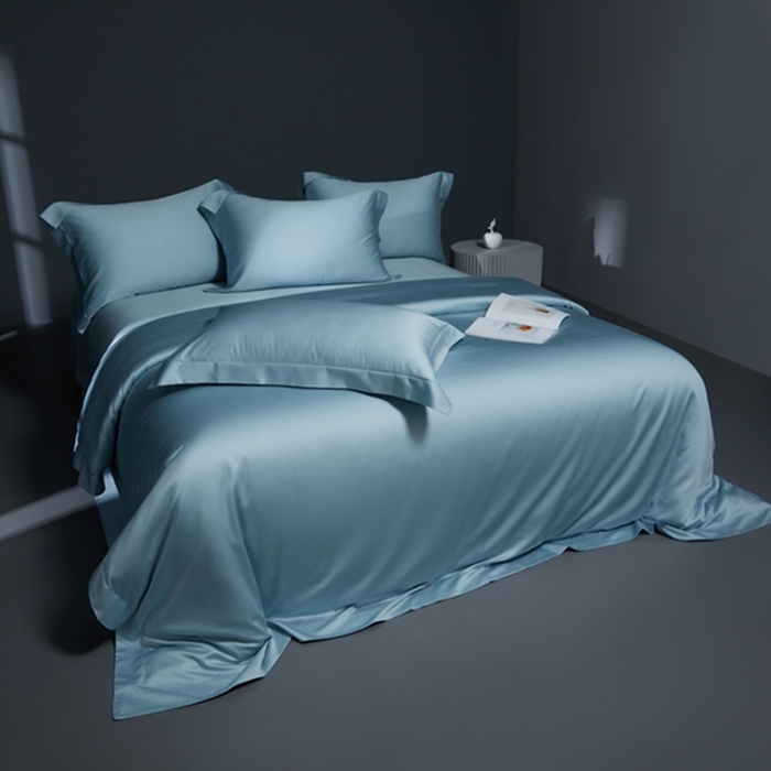 91家纺网 家纺一手货源 找家纺 缔缦 2024新款60天丝棉四件套-花漾 微醺兰