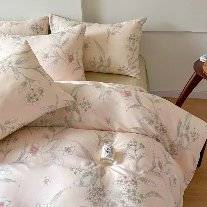 91家纺网 家纺一手货源 找家纺 千朵 2024新款莱赛尔天丝四件套 曲意米