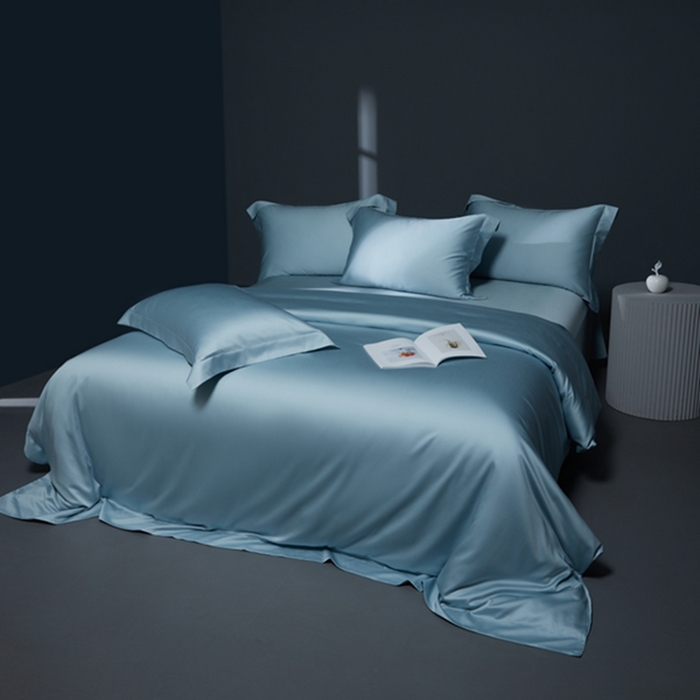 91家纺网 家纺一手货源 找家纺 缔缦 2024新款60天丝棉四件套-花漾 微醺兰