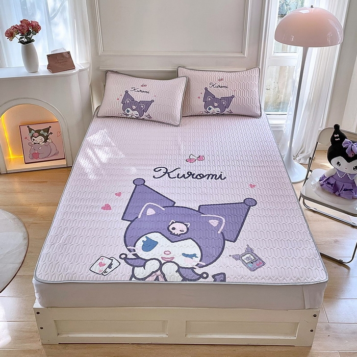 91家纺网 家纺一手货源 找家纺 蘭菲家纺 2024新款大版三丽鸥卡通凉席 库小咪