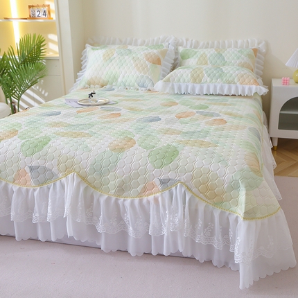 91家纺网 家纺一手货源 找家纺 （总）雪夫人 2024新款凉感丝床裙床单款凉席