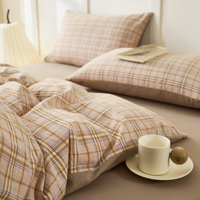 91家纺网 家纺一手货源 找家纺 凡客家居 全棉色织水洗棉四件套学生宿舍三件套 轻萝—米