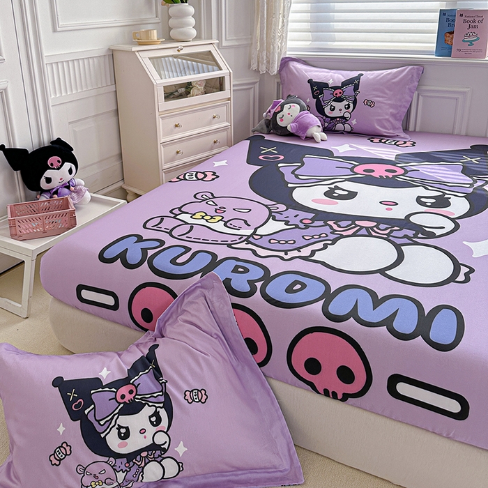 91家纺网 家纺一手货源 找家纺 蘭菲家纺 2024新款全棉大版三丽鸥卡通单床笠 小库日记