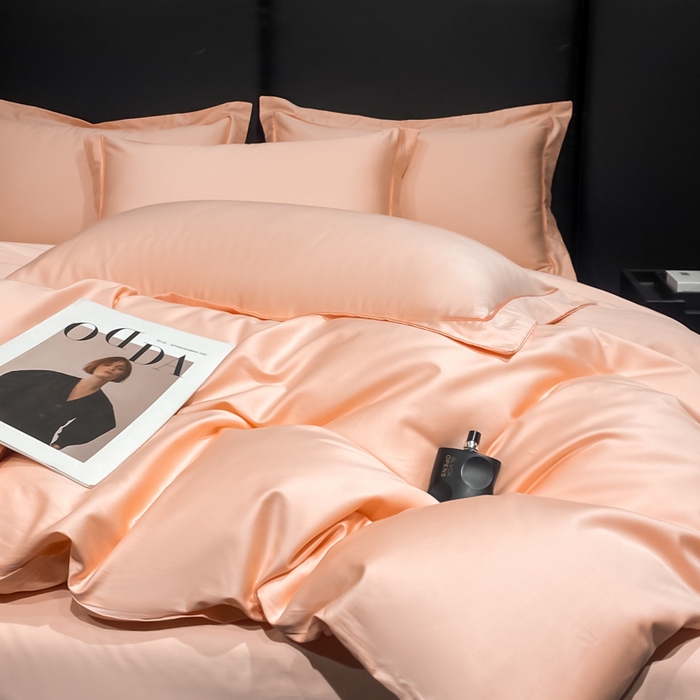 91家纺网 家纺一手货源 找家纺 富之航家纺 2024新款长绒棉四件套 雅克-奶油粉