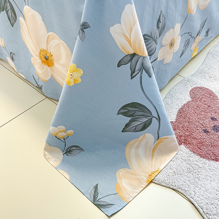 91家纺网 家纺一手货源 找家纺 绵庭家纺 2024新款AB版12868全棉印花单床单 雅致花都