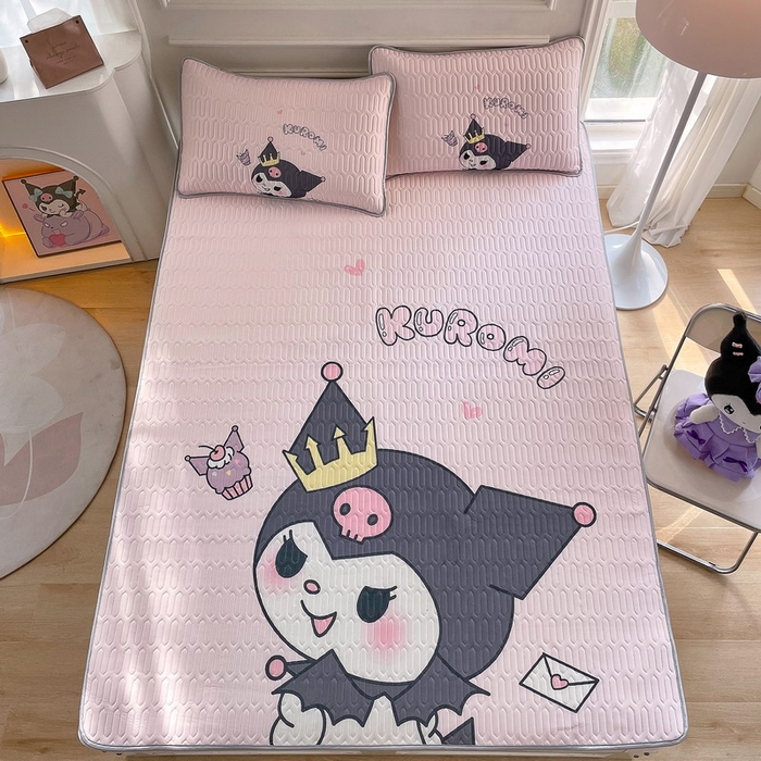 91家纺网 家纺一手货源 找家纺 蘭菲家纺 2024新款大版三丽鸥卡通凉席 粉巴库