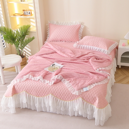 91家纺网 家纺一手货源 找家纺 （总）雪夫人 2024新款凉感丝床裙床单款凉席