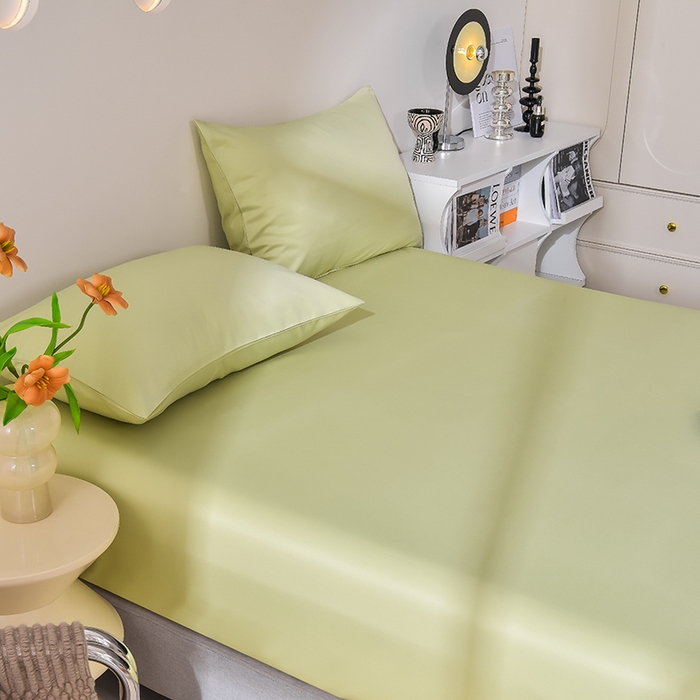 91家纺网 家纺一手货源 找家纺 简爱家纺 2025新款水洗真丝床笠单品床垫保护套床罩 仙草绿