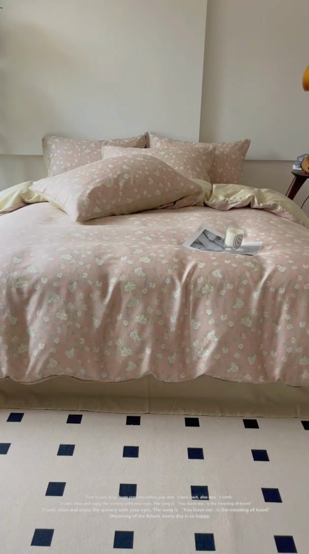 91家纺网 家纺一手货源 找家纺 千朵 2024新款莱赛尔天丝四件套 韵染