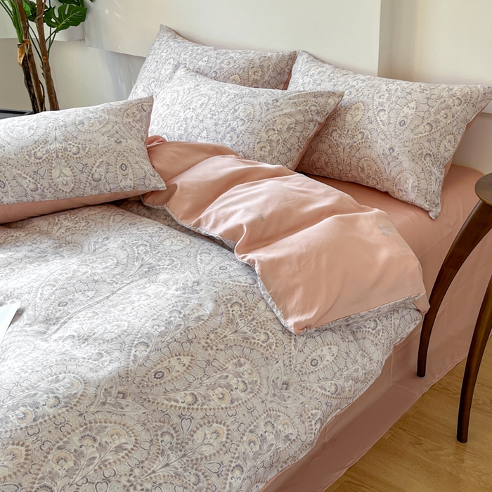 91家纺网 家纺一手货源 找家纺 千朵 2024新款莱赛尔天丝四件套 沐颜