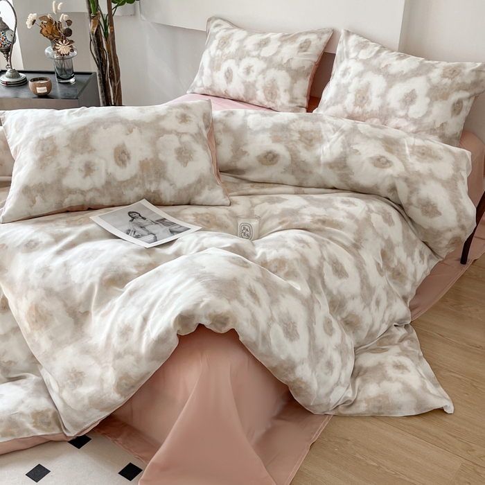 91家纺网 家纺一手货源 找家纺 千朵 2024新款莱赛尔天丝四件套 北海花季