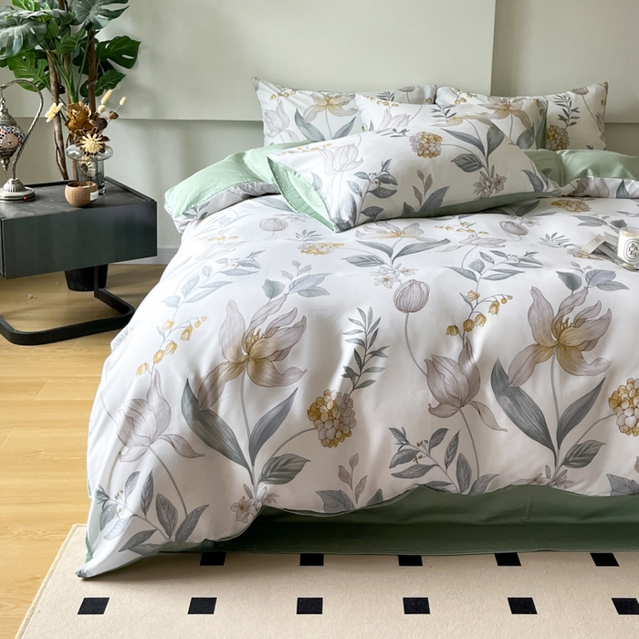 91家纺网 家纺一手货源 找家纺 千朵 2024新款莱赛尔天丝四件套 迷情