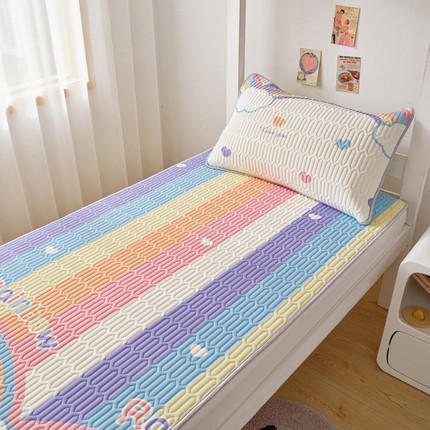 91家纺网 家纺一手货源 找家纺 （总）爱思凯家纺 2025款【印花学生床乳胶凉席】清新乳胶条席