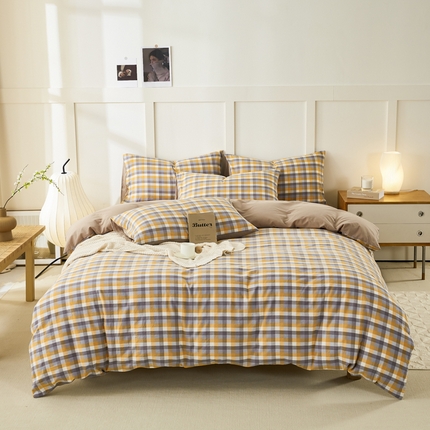 91家纺网 家纺一手货源 找家纺 （总）凡客家居 2024新款全棉色织水洗棉被套学生宿舍