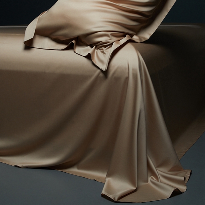 91家纺网 家纺一手货源 找家纺 缔缦 2024新款60天丝棉四件套-花漾 米咖色