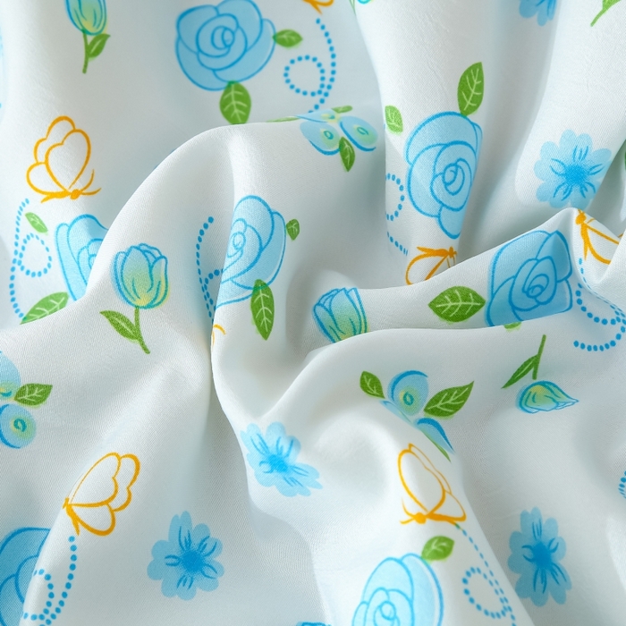 91家纺网 家纺一手货源 找家纺 爱宝被业 2025新款水洗棉麻双层纱夏凉被兰花朵朵