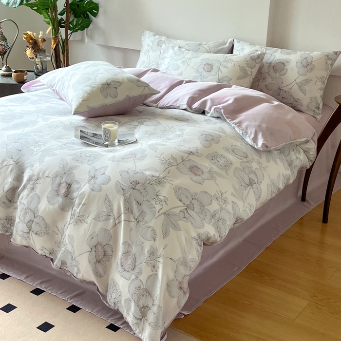 91家纺网 家纺一手货源 找家纺 千朵 2024新款莱赛尔天丝四件套 幽兰香