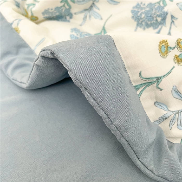 91家纺网 家纺一手货源 找家纺 梵克保罗 2024新款春夏水洗棉麻双层纱夏被四件套 浪漫梦幻