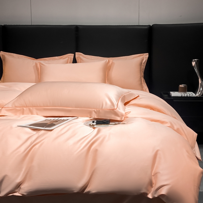 91家纺网 家纺一手货源 找家纺 富之航家纺 2024新款长绒棉四件套 雅克-奶油粉