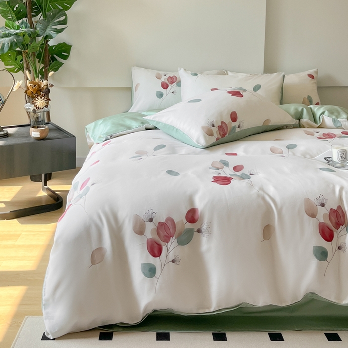 91家纺网 家纺一手货源 找家纺 千朵 2024新款莱赛尔天丝四件套 盈歌