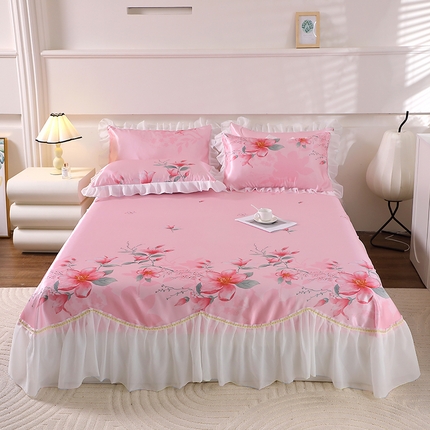 91家纺网 家纺一手货源 找家纺 （总）雪夫人 2024新款冰丝凉席床裙三件套 